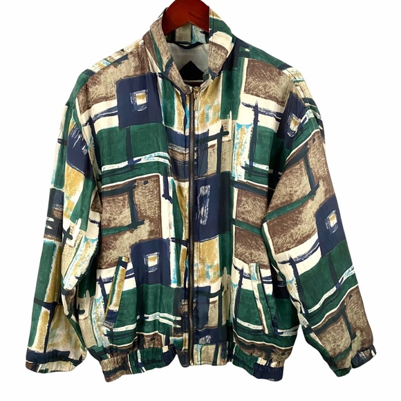 Vintage Jackets & Blazers - VINTAGE 90’s Silk Printed Bomber Jacket